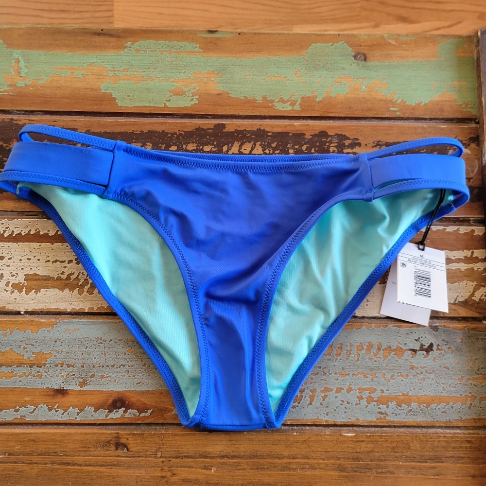 NWT Shade and Shore Bikini bottom, sz med, blue with aqua lining